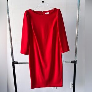 Calvin Klein Red Sheath Cocktail Dress